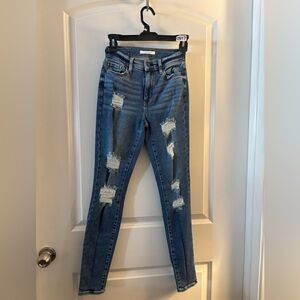 PacSun Distressed Blue Jeans High Rise Jeggings Sz 24